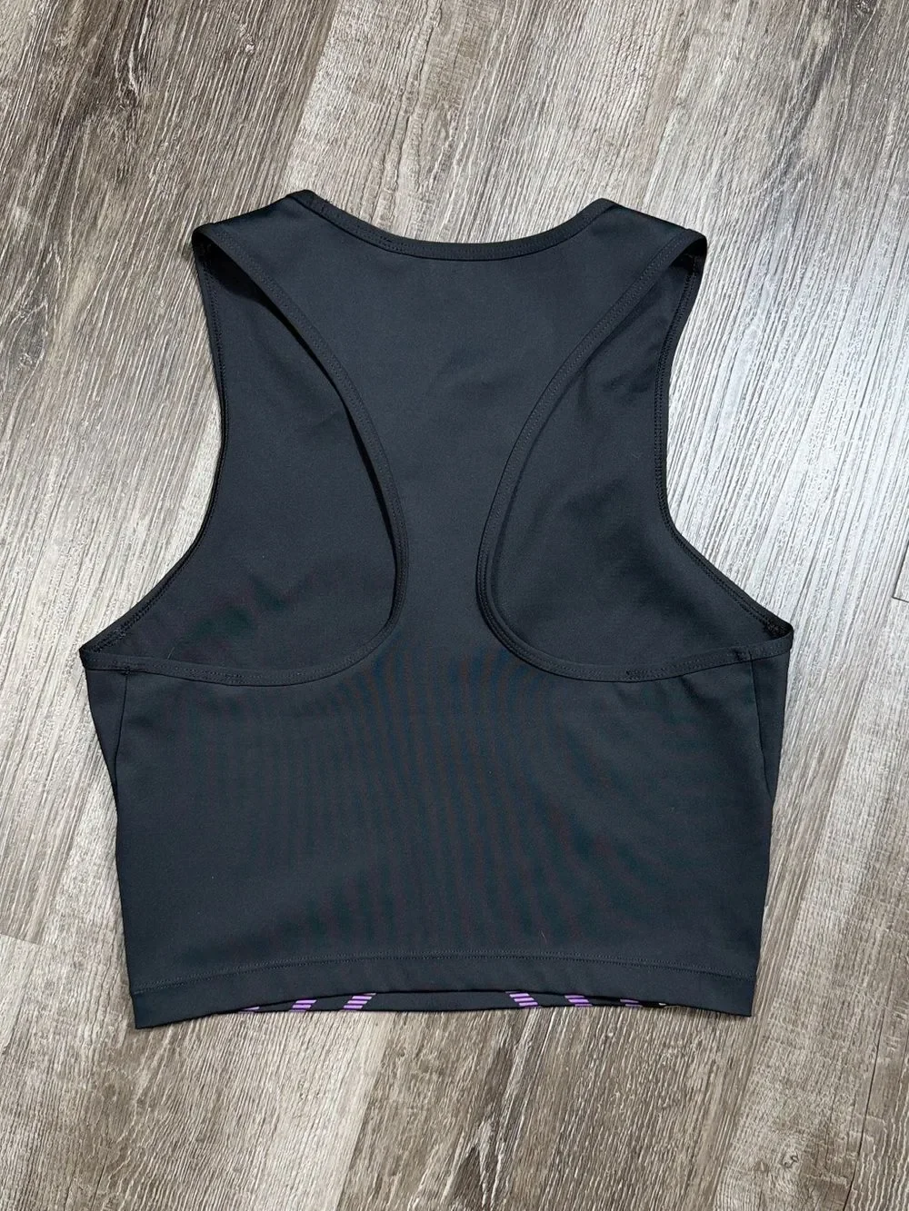 Nike Dri Fit Black & Purple GX Runaway Fitted Athletic Crop Tank Top